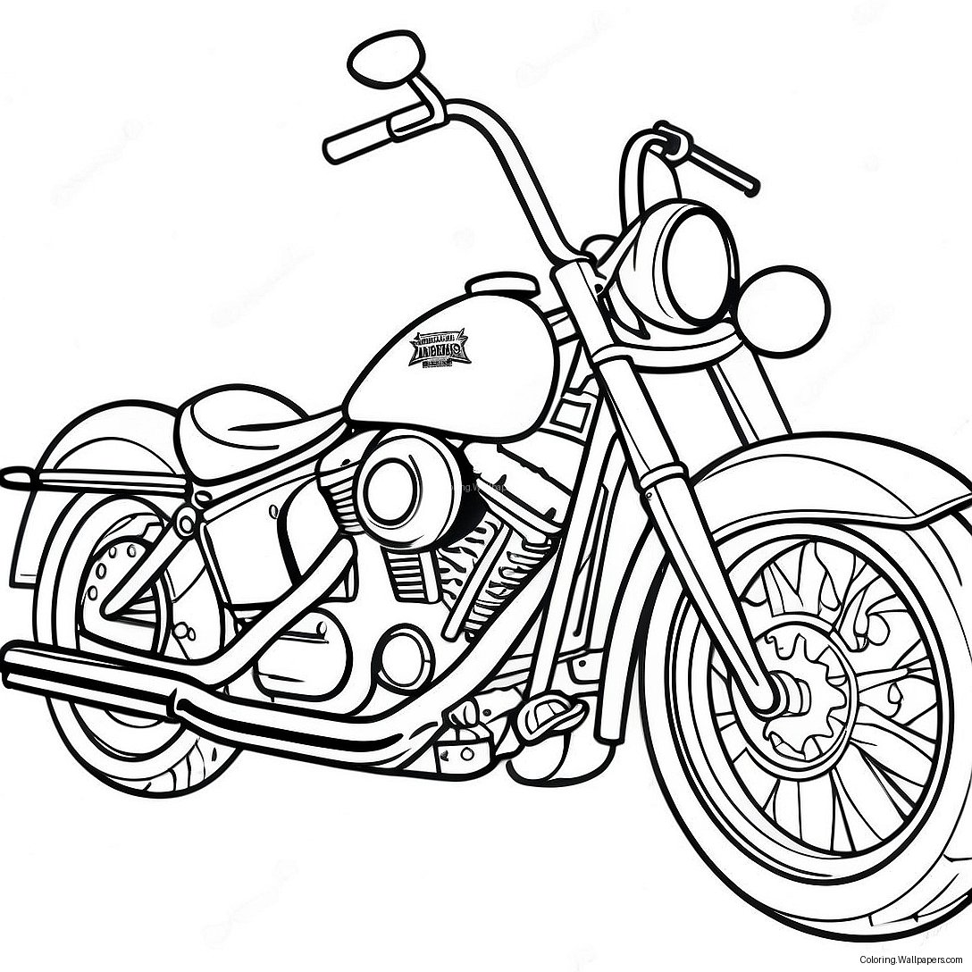 Harley Davidson Motorcycle Coloring Page 46774