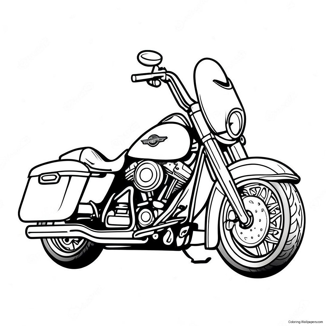 Harley Davidson Motorcycle Coloring Page 46775