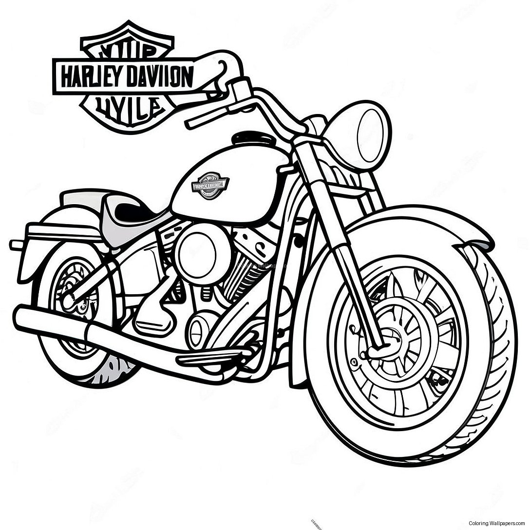 Harley Davidson Motorcycle Coloring Page 46776