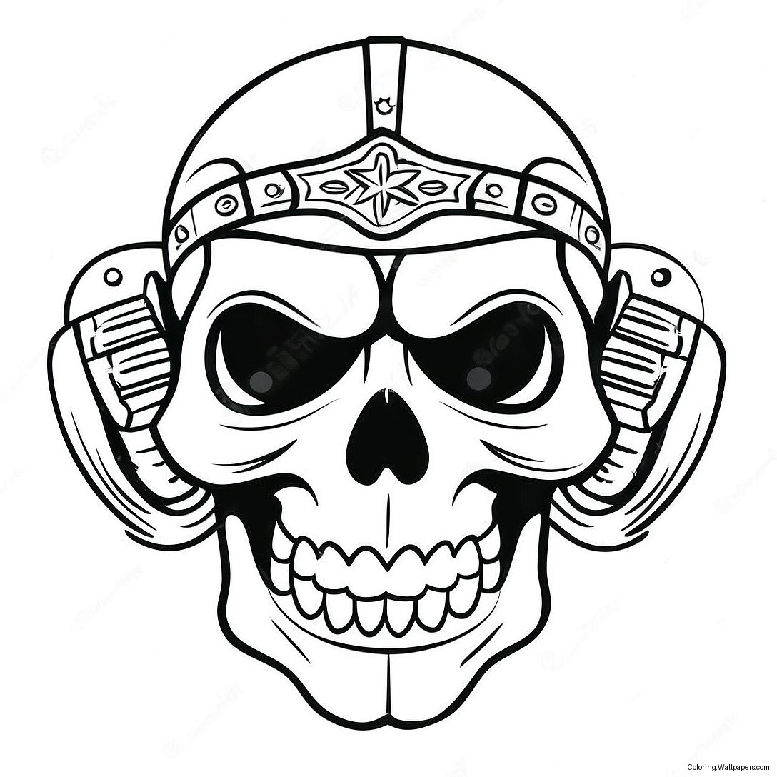 Página Para Colorear De Calavera Harley Davidson 40164