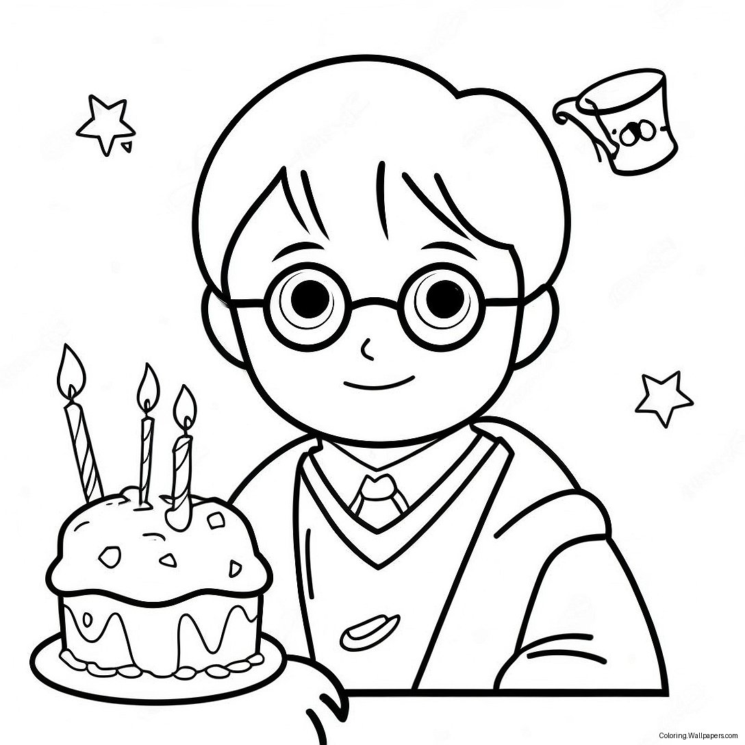 Page À Colorier D'anniversaire Harry Potter 27978