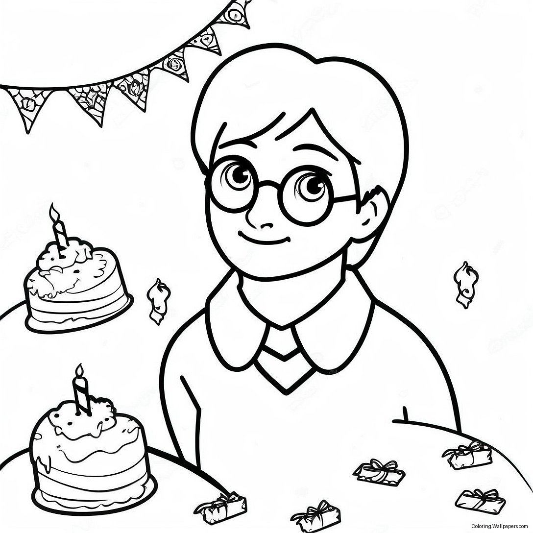 Page À Colorier D'anniversaire Harry Potter 27980