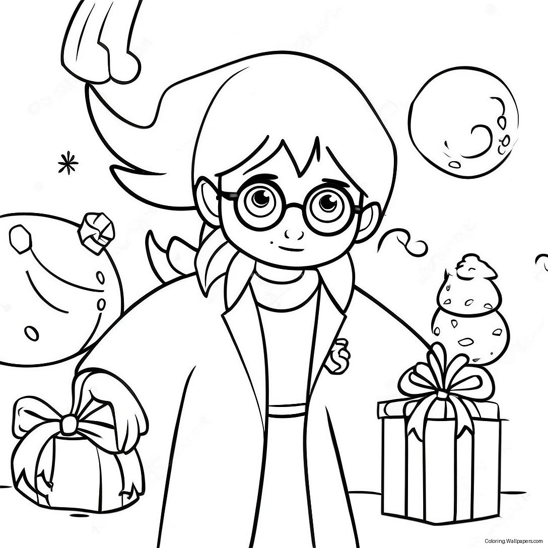 Harry Potter Christmas Coloring Page 18143