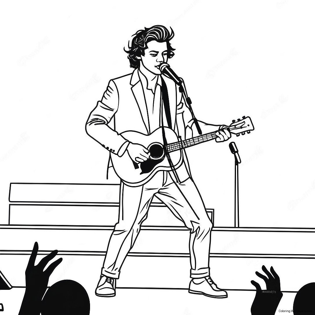 Harry Styles Performing On Stage Coloring Page 7258