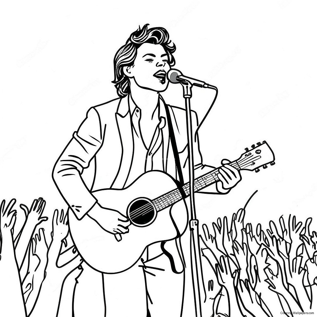 Harry Styles Performing On Stage Coloring Page 7259