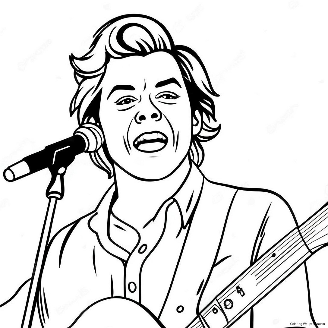 Página Para Colorir Harry Styles Cantando 20657