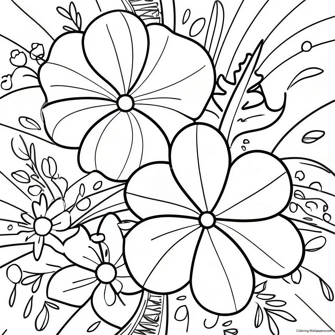 Hawaiian Flowers Coloring Page 29126