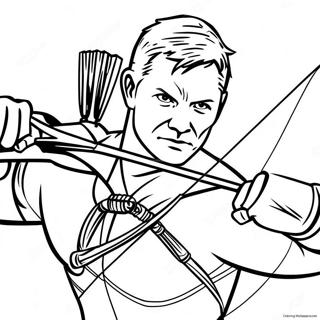 Hawkeye With Bow And Arrow Coloring Page 17872