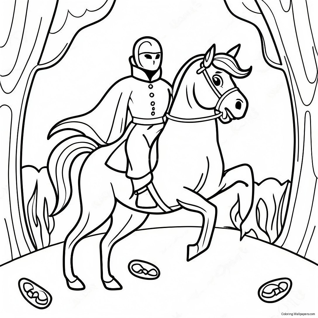 Headless Horseman Spooky Coloring Page 12499