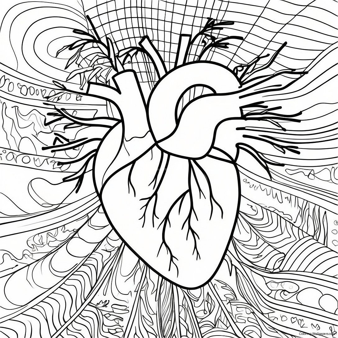 Heart And Blood Vessels Coloring Page 57677