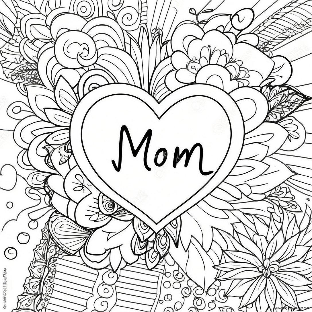 Heart Mom Coloring Page 11772