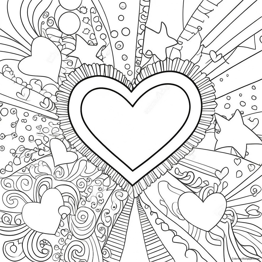 दिल और तारे Coloring Page 25458