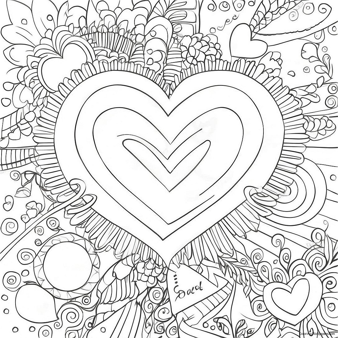 Hearts Coloring Page 10516