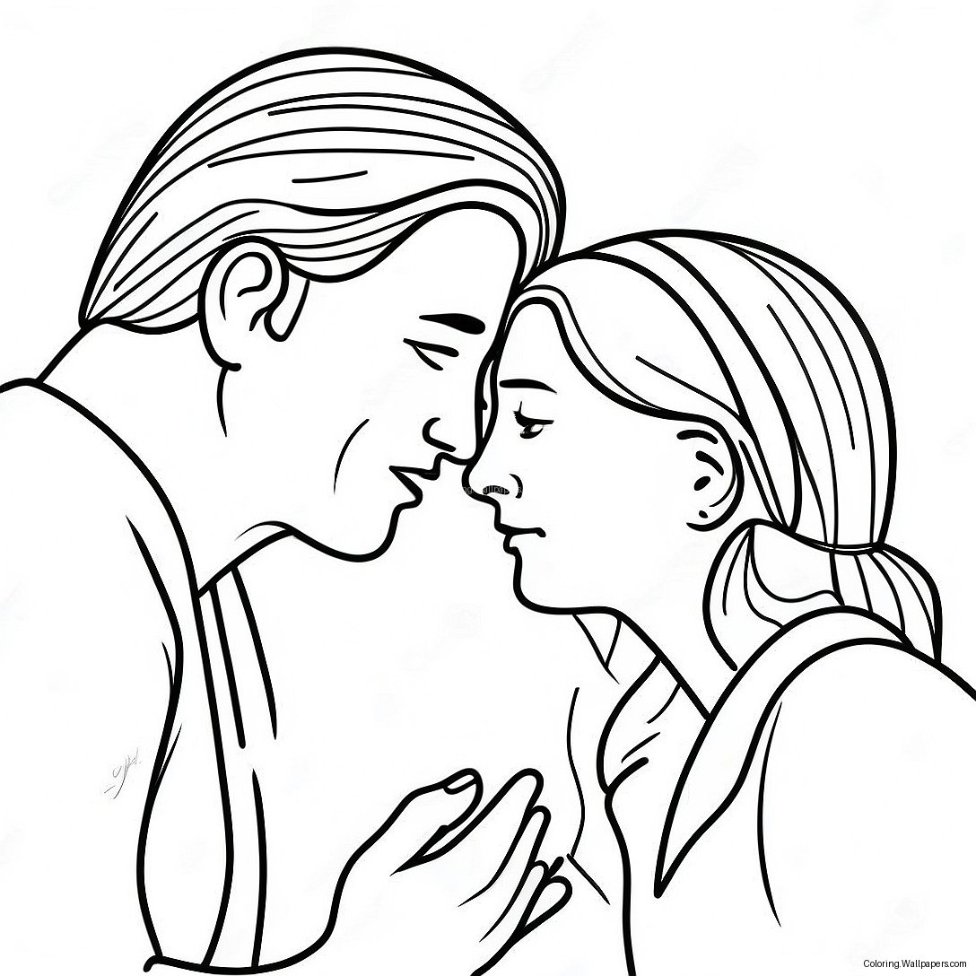 Heartwarming Forgiveness Scene Coloring Page 17576