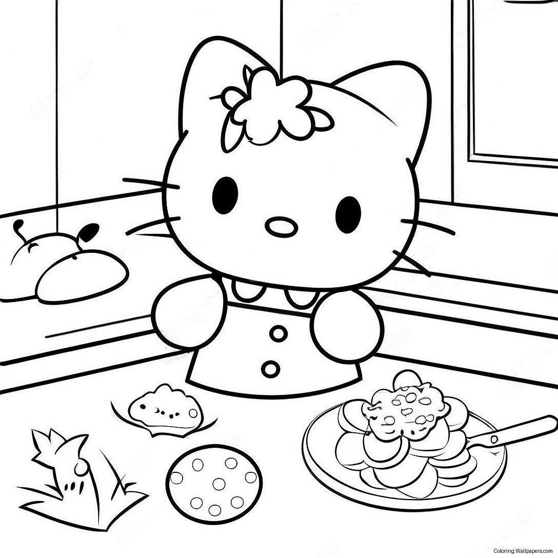 Hello Kitty Heerlijke Koekjes Bakken Kleurplaat 37512