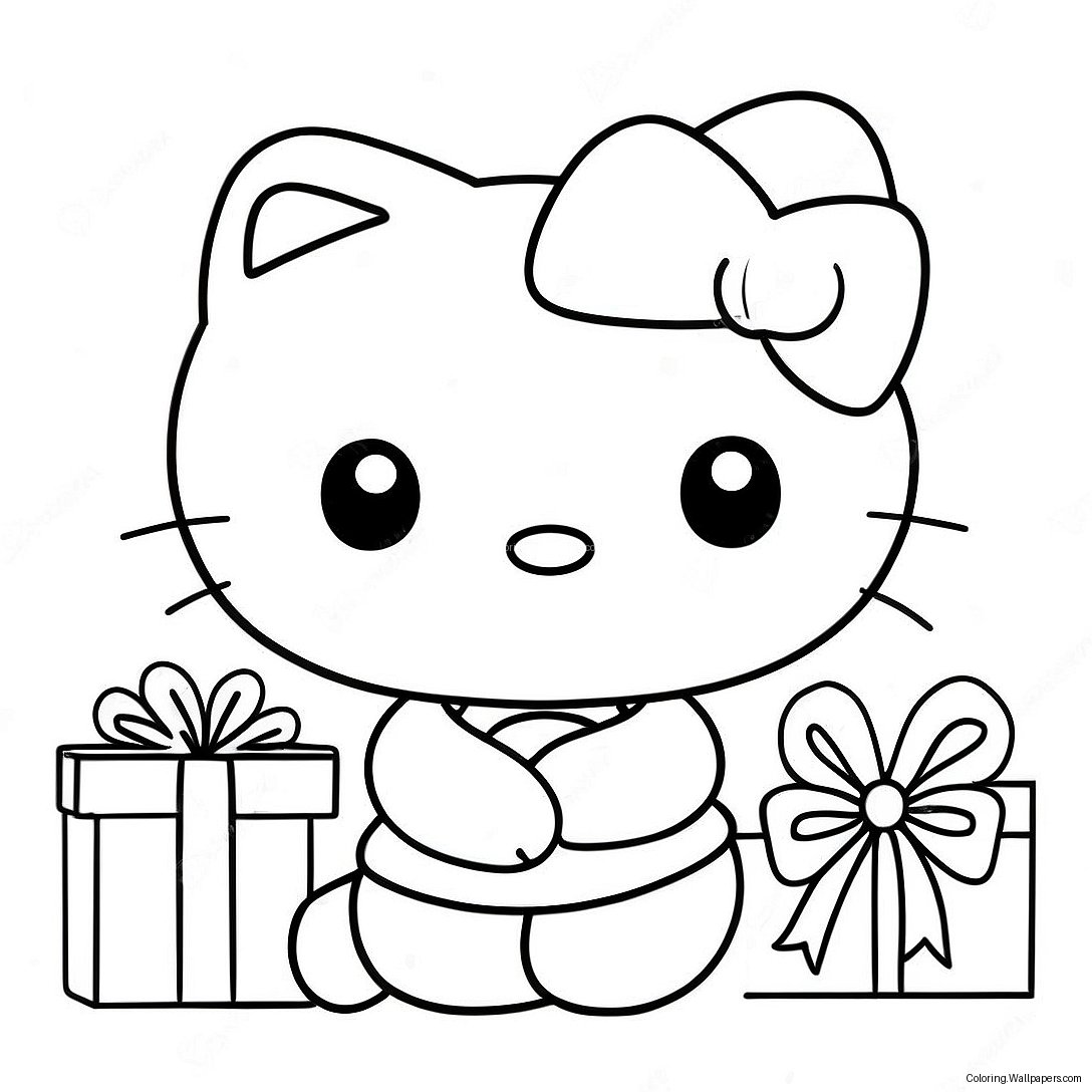 Página Para Colorir Da Hello Kitty No Natal 16930