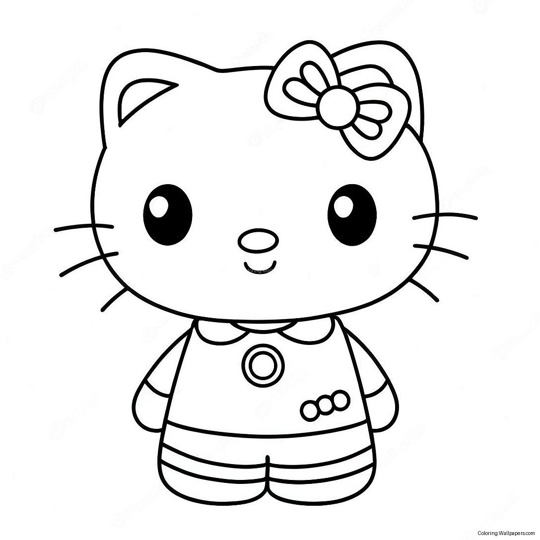 Página Para Colorear De Hello Kitty Adorable 4781