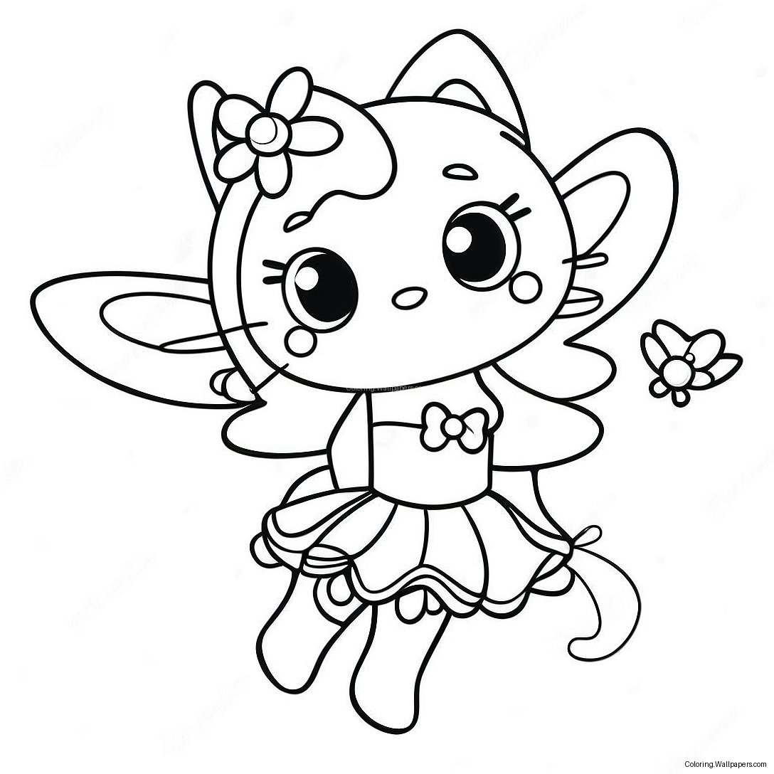 Hello Kitty Fairy With Sparkling Wings Coloring Page 35955