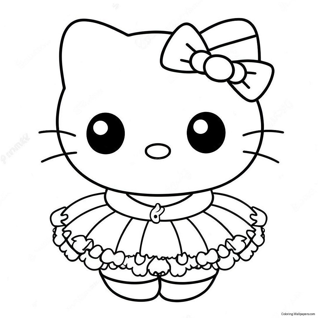 Pagina Da Colorare Hello Kitty In Un Carino Tutu 18301