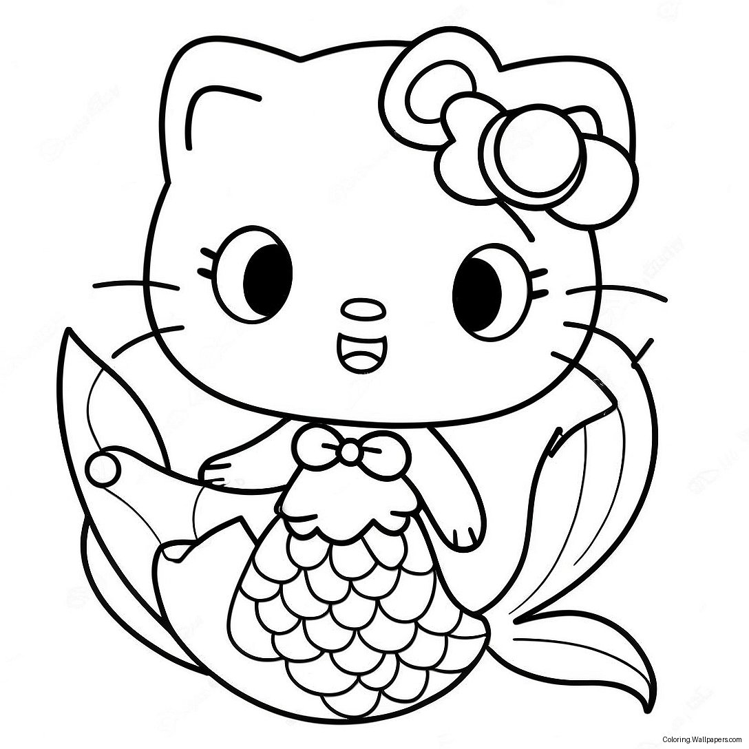 Página Para Colorir Da Sereia Hello Kitty 10208