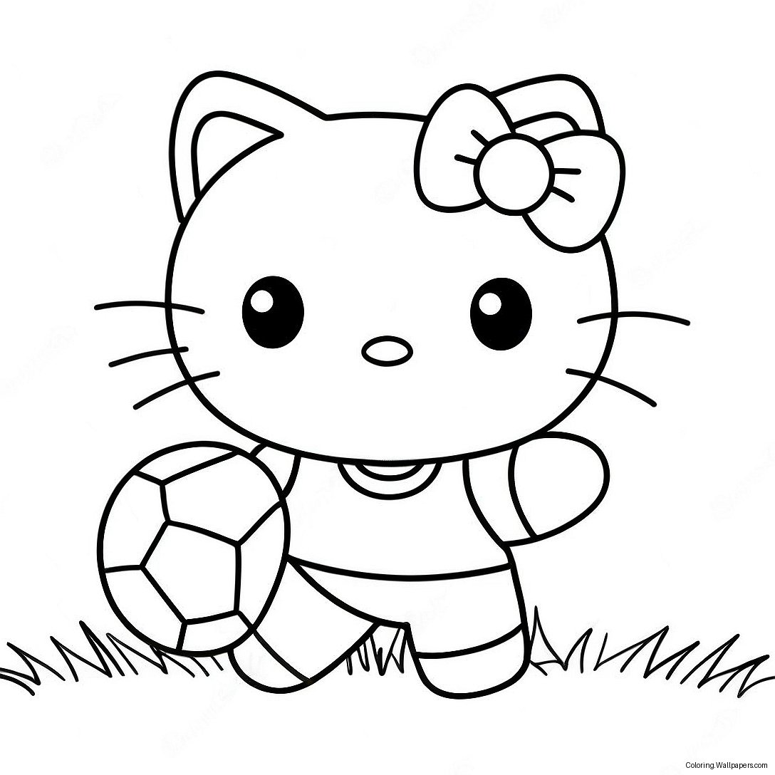 Hello Kitty Soccer Coloring Page 31569