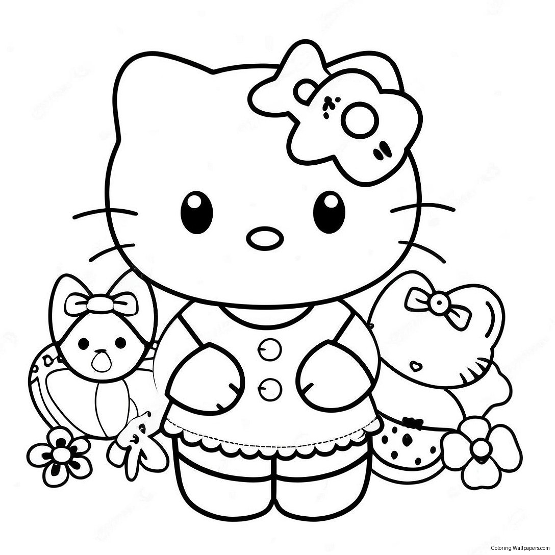 Hello Kitty With Friends Coloring Page 38392