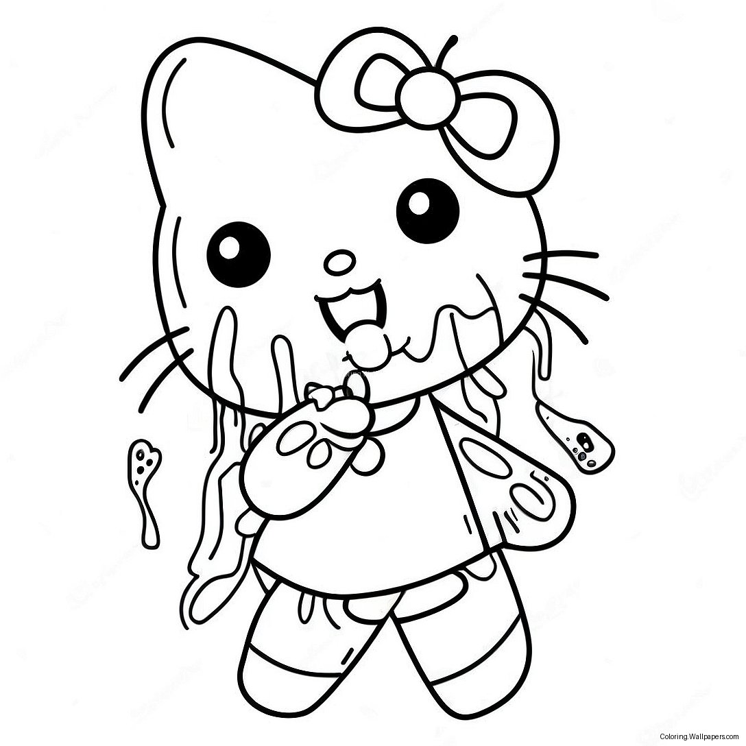 Page À Colorier Hello Kitty Zombie 29628