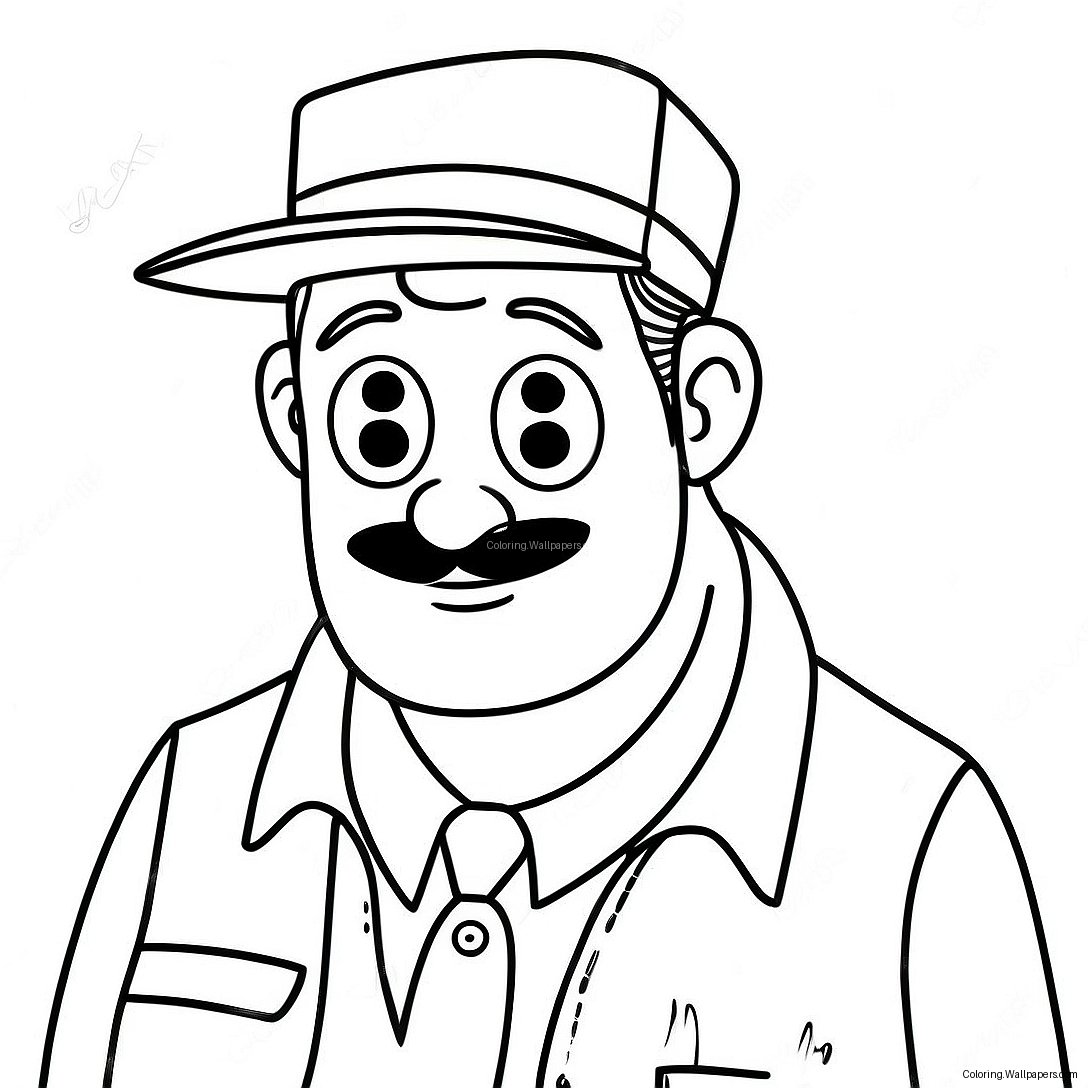 Hello Neighbor Sneaky Character Coloring Page 19100