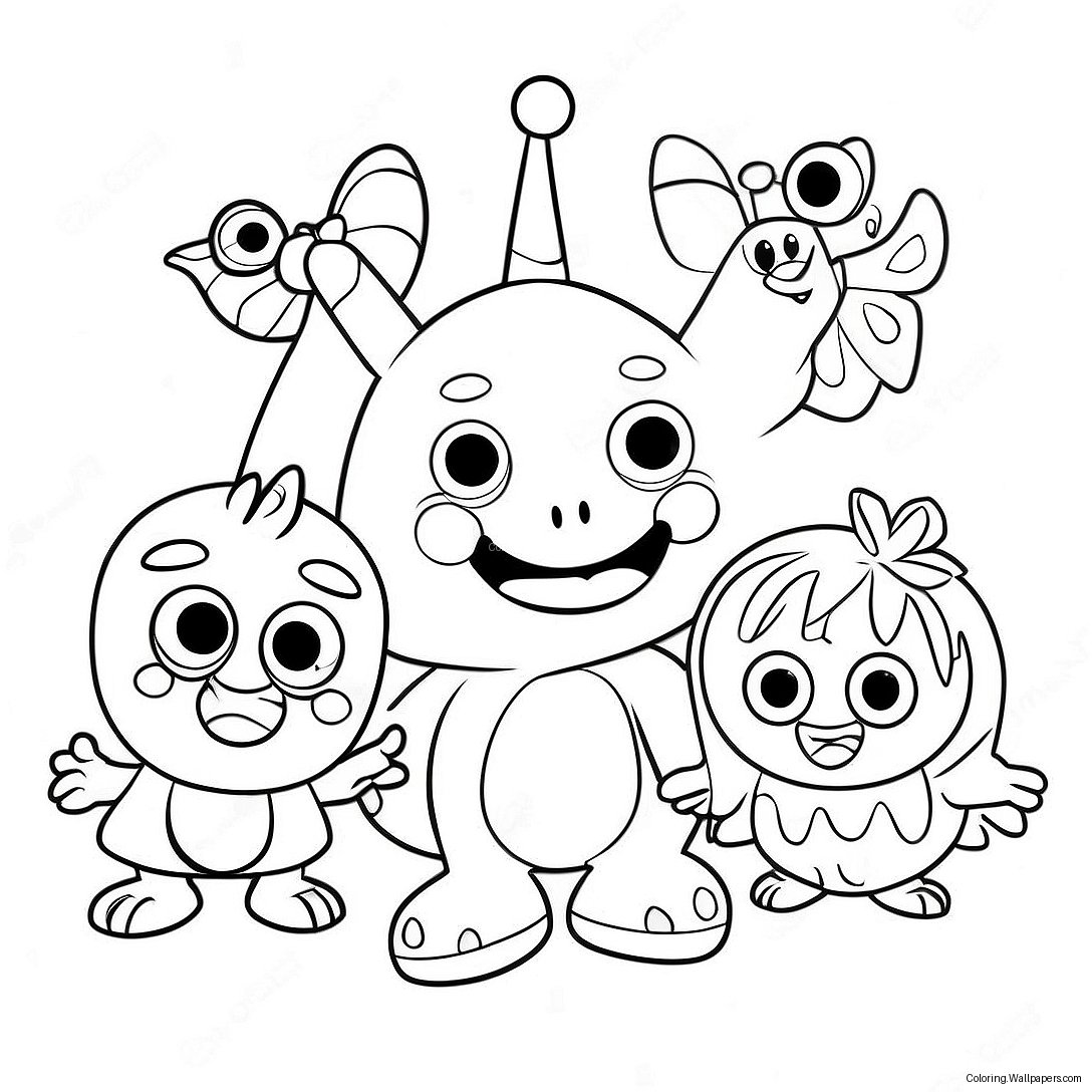 Pagina Da Colorare Di Henry Hugglemonster Con Amici 27562