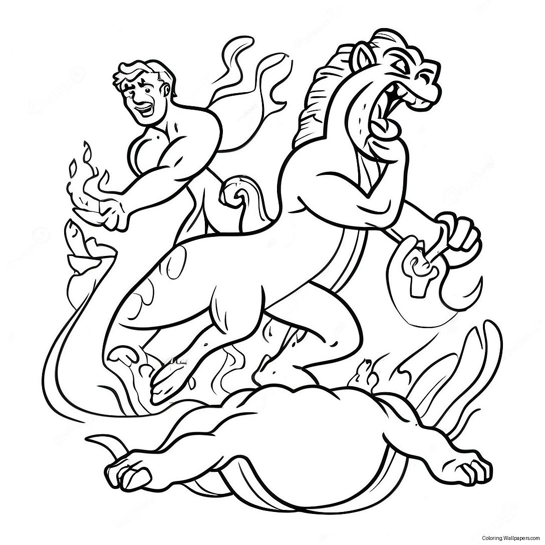 Hercules Kämpft Gegen Die Hydra Ausmalbild 7976