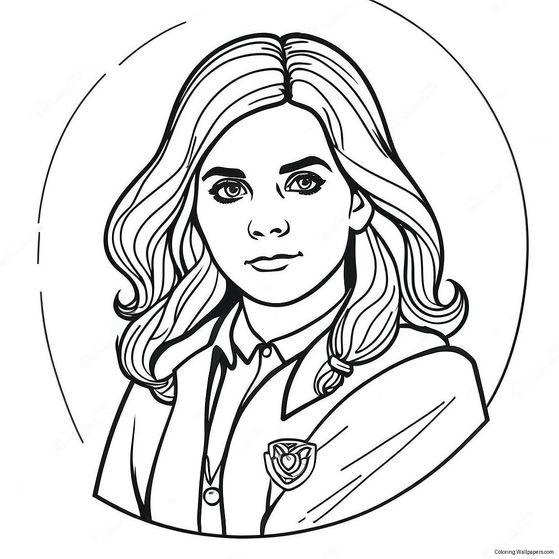 Hermione With A Wand Coloring Page 43572