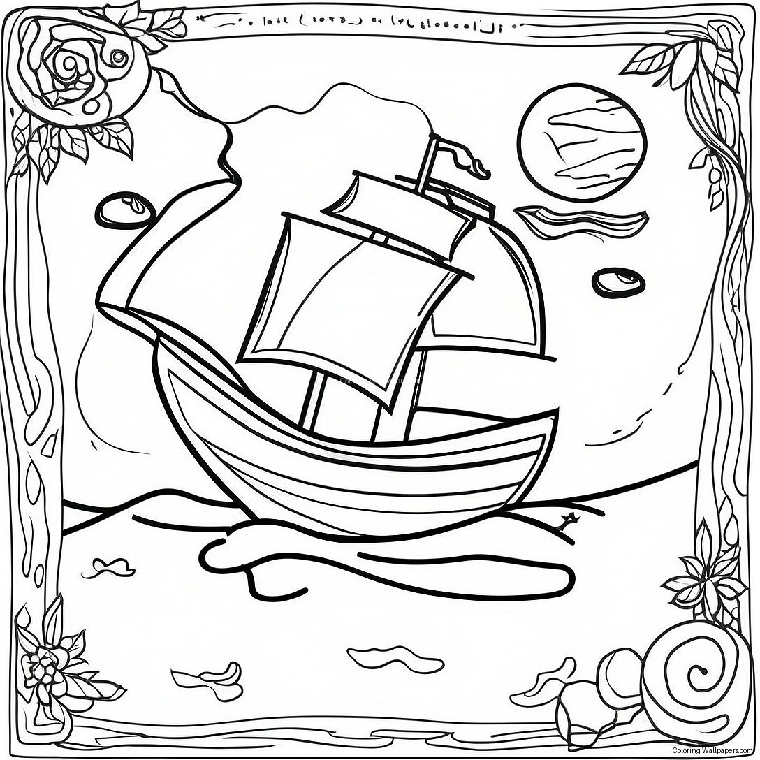 Hidden Treasure Map Coloring Page 5955