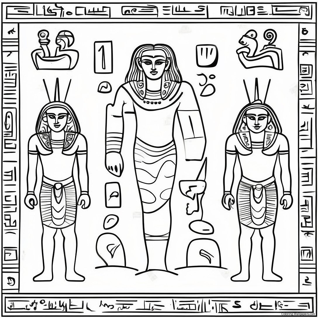 Hieroglyfer Färgläggningssida 46092