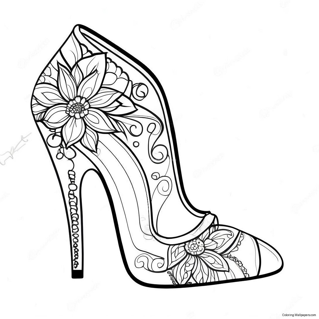 High Heel Shoe Coloring Page 15017