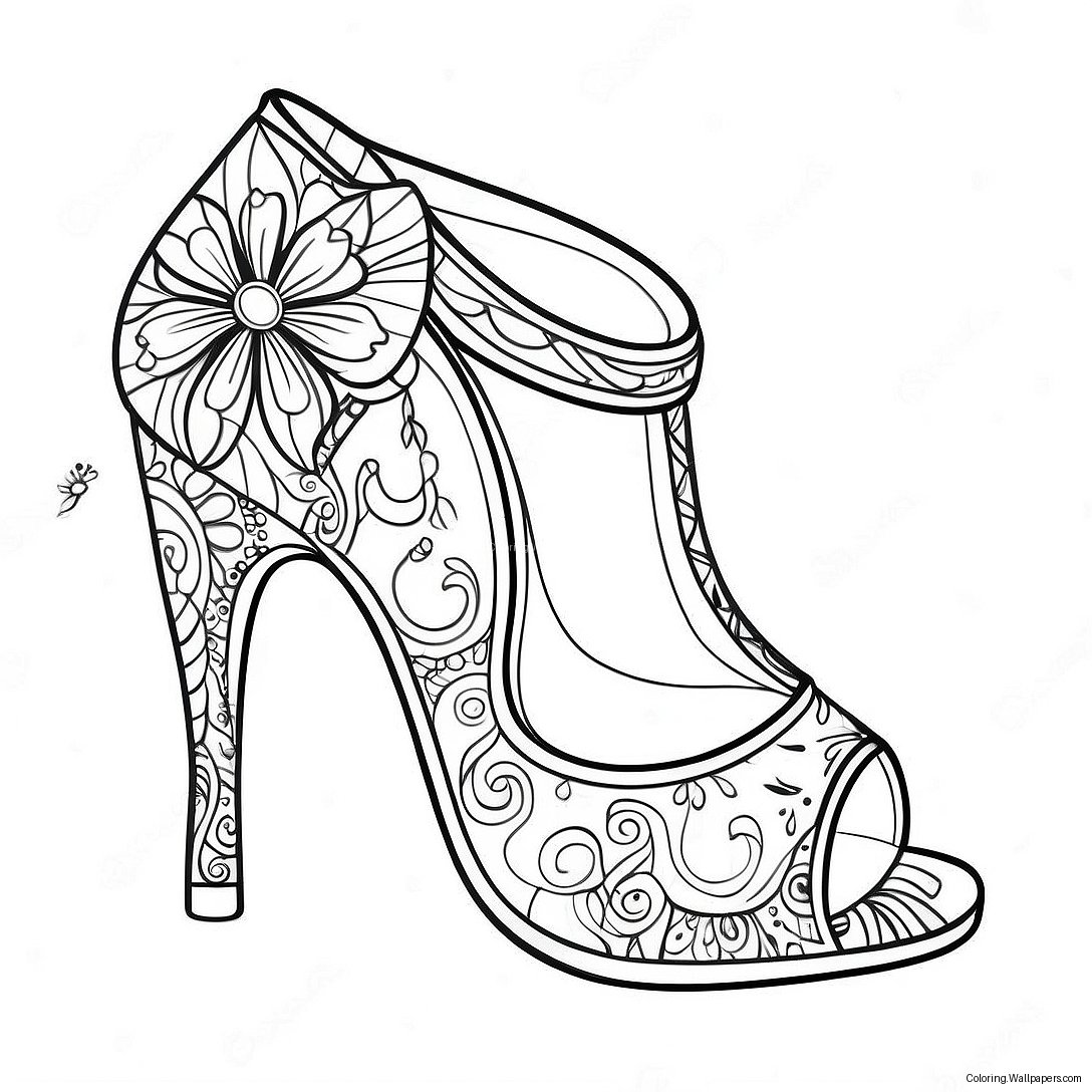 High Heel Shoe Coloring Page 15019