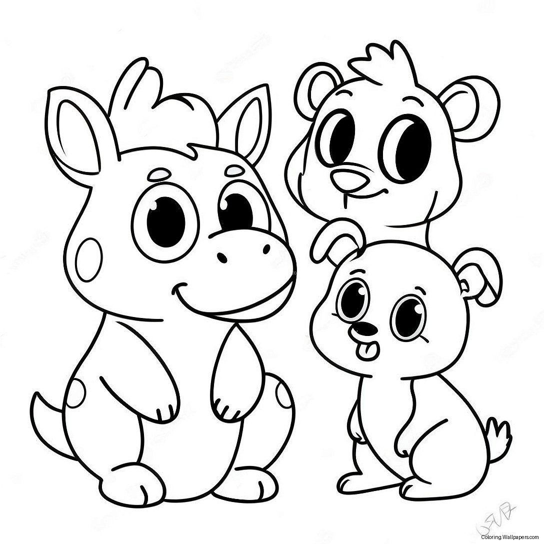 Hilarious Cartoon Animals Coloring Page 31809