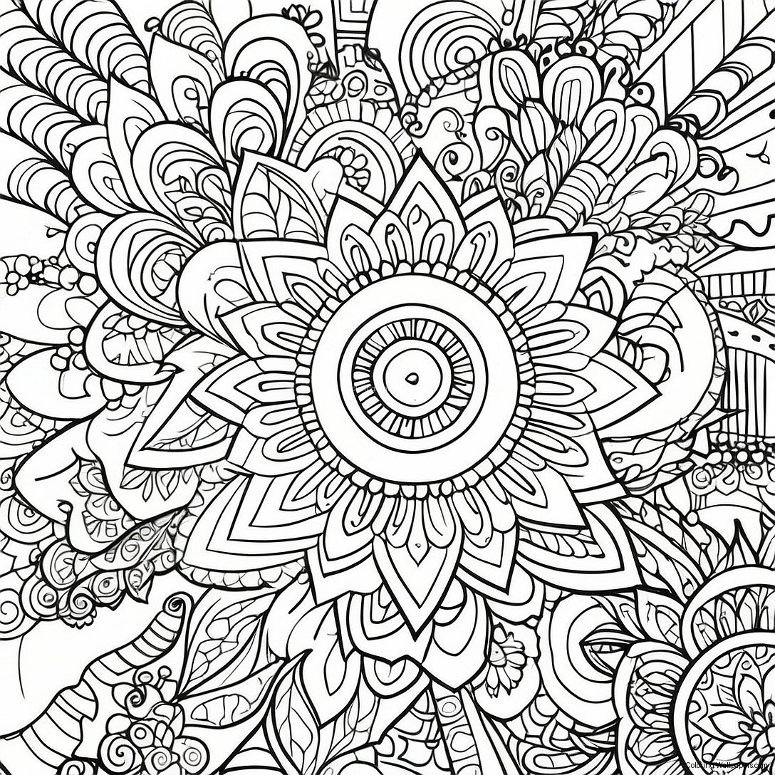 Hippie Trippy Mandala Målarbild 56369