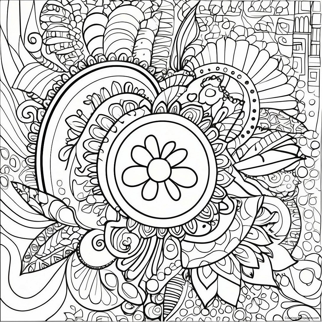 Page À Colorier Mandala Hippie Trippy 56372