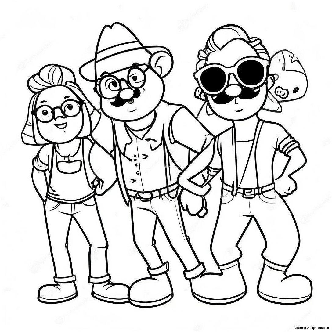 Hipster Disney Characters Coloring Page 21337