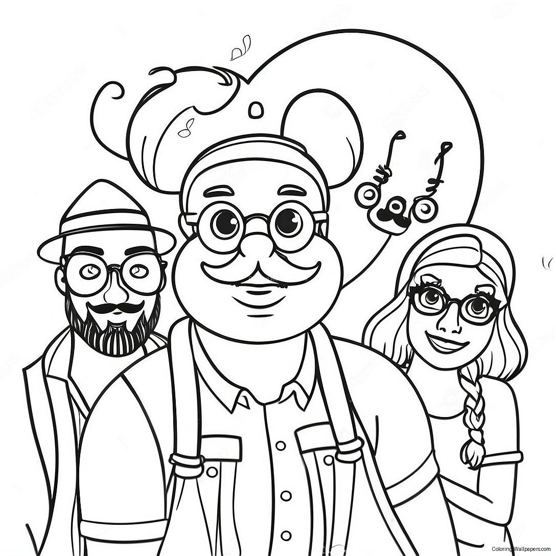 Hipster Disney Characters Coloring Page 21340