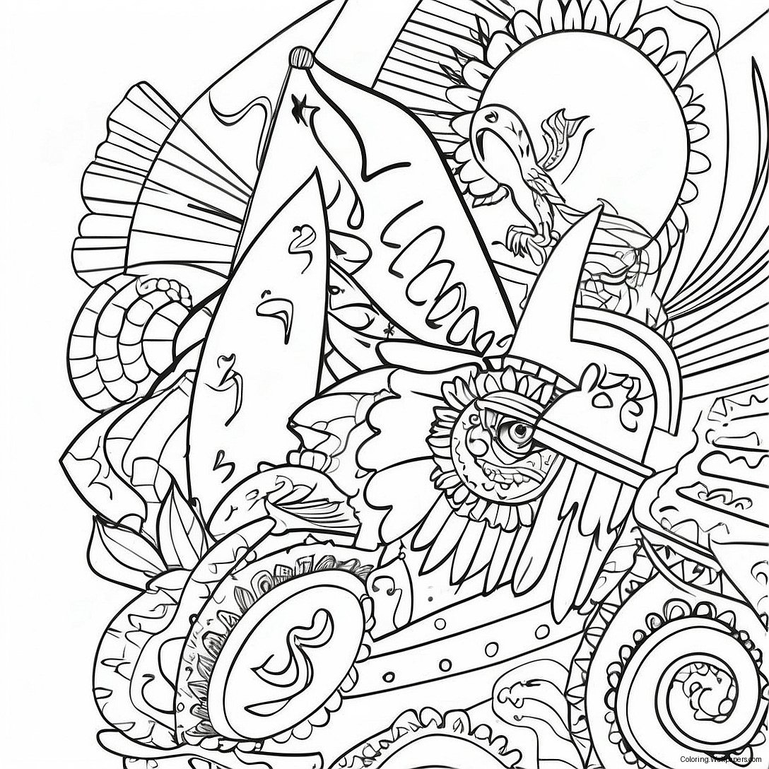 Hispanic Flags Coloring Page 19703