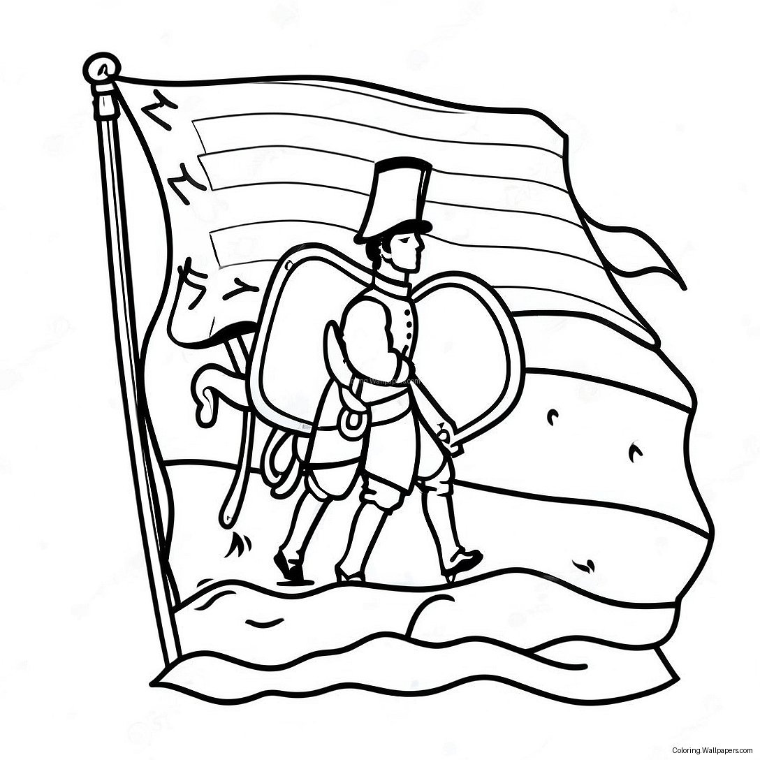 Historic War Of 1812 Flag Coloring Page 44027