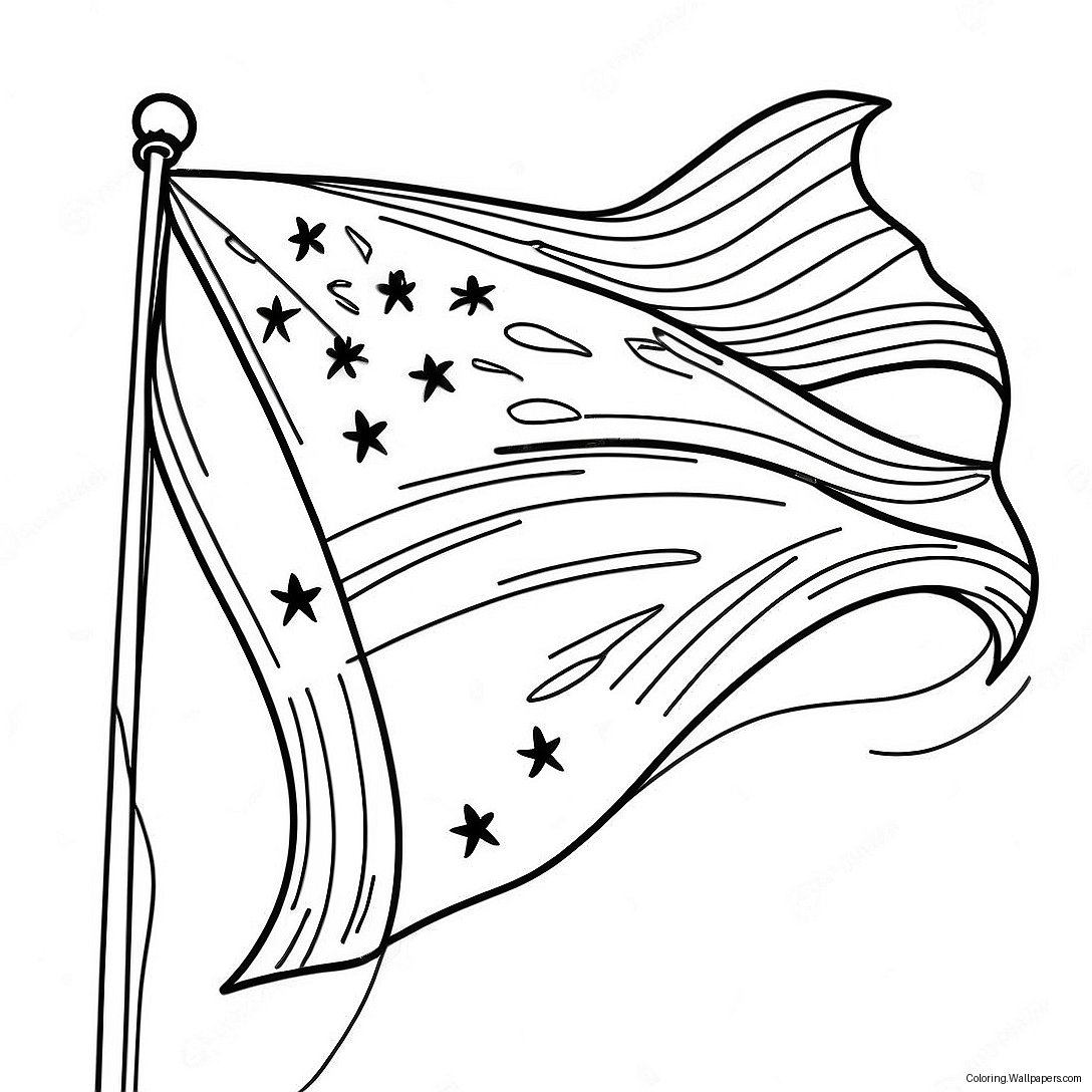 Historic War Of 1812 Flag Coloring Page 44028