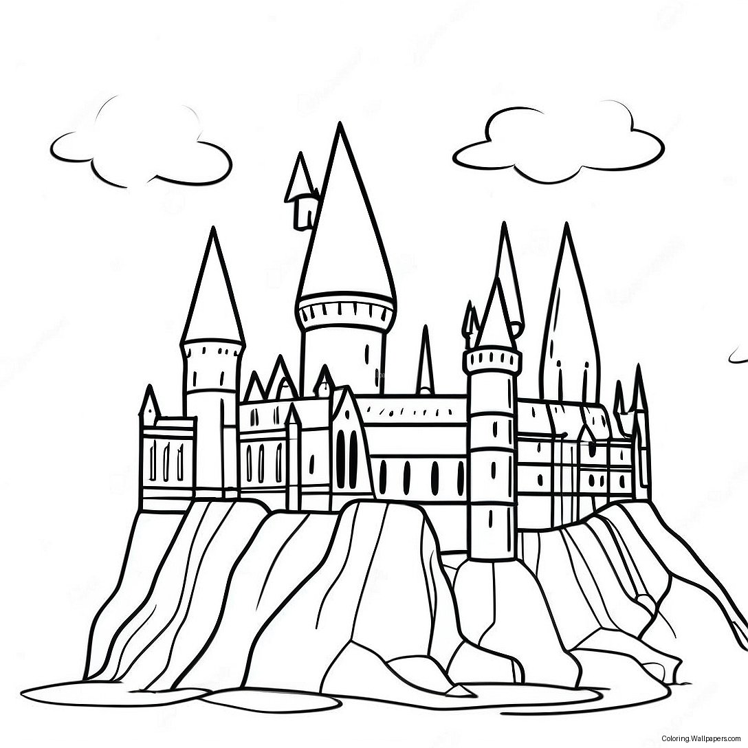 Hogwarts Kasteel Betoverde Kleurplaat 54835