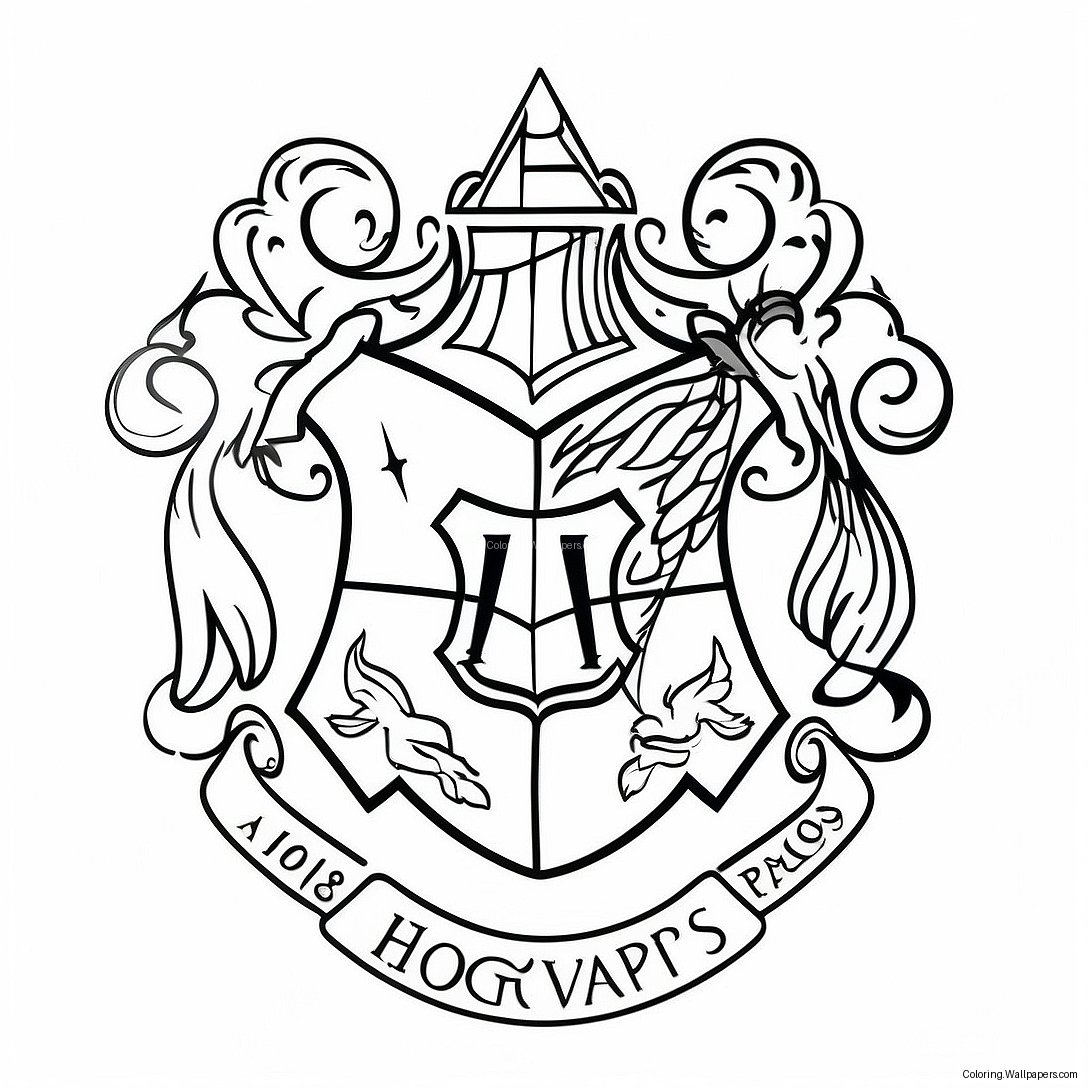 Hogwartsin Vaakuna Värittämissivu 49213