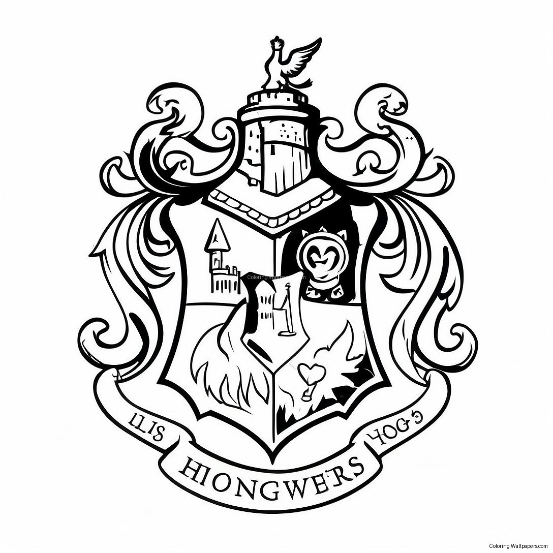 Página Para Colorear Del Escudo De Hogwarts 49215