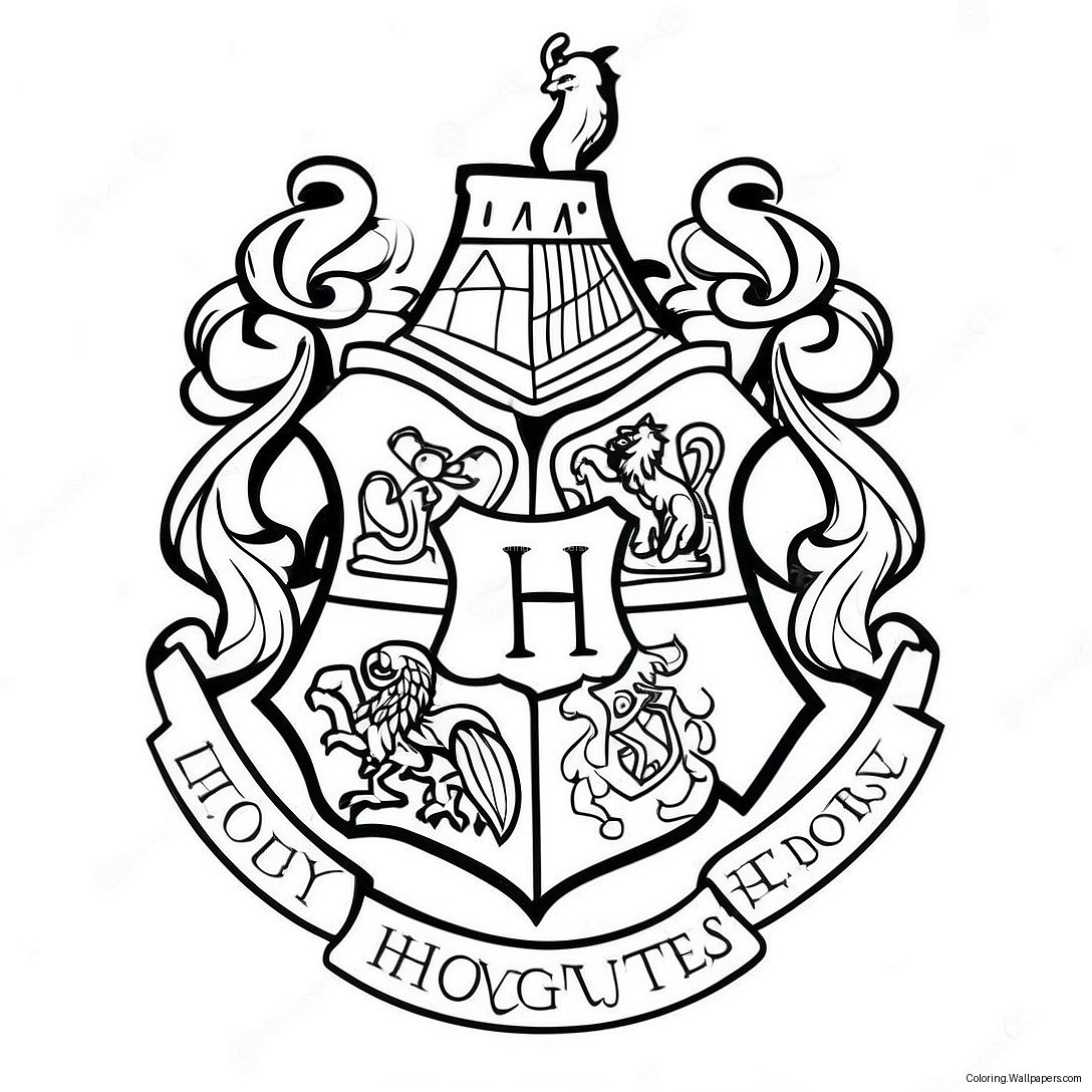 Página Para Colorir Do Emblema De Hogwarts 49216