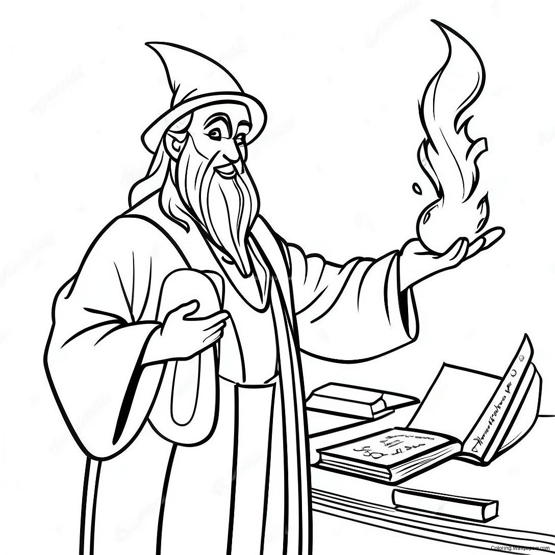 Hogwarts Legacy Wizard Casting Spell Coloring Page 48714