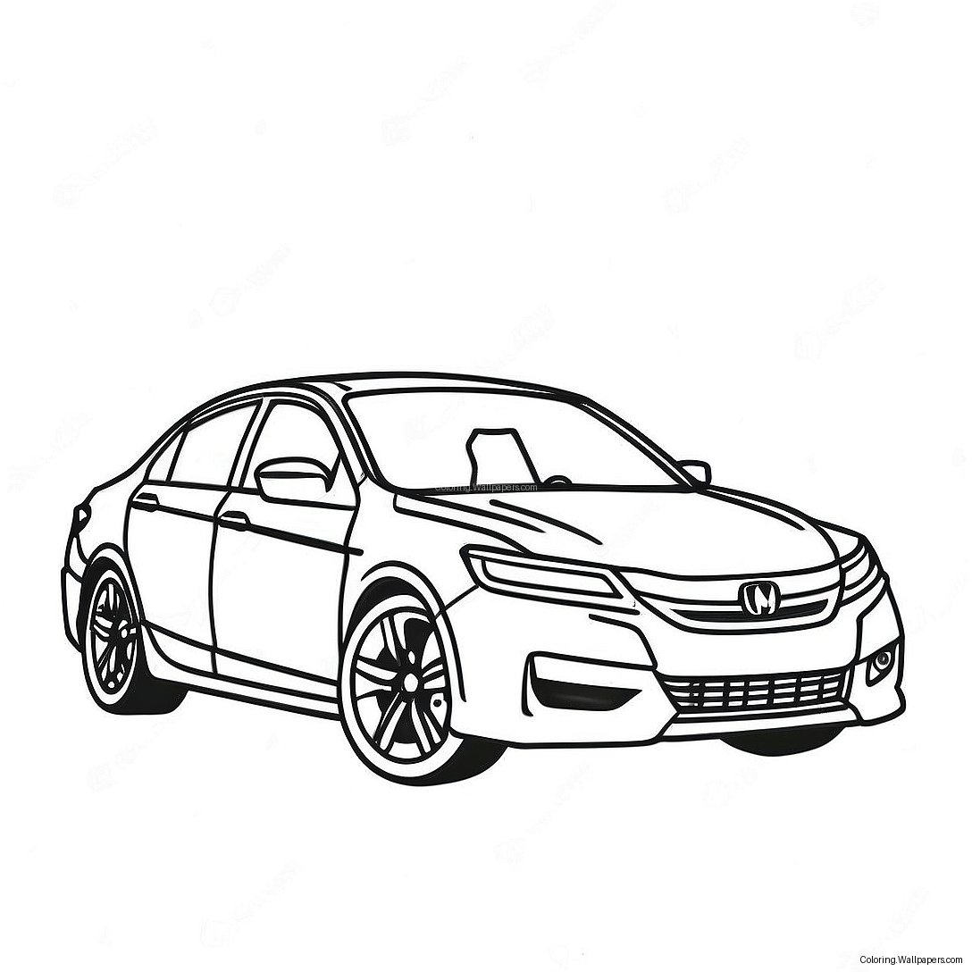 Honda Accord Sportig Design Färgläggningssida 44001