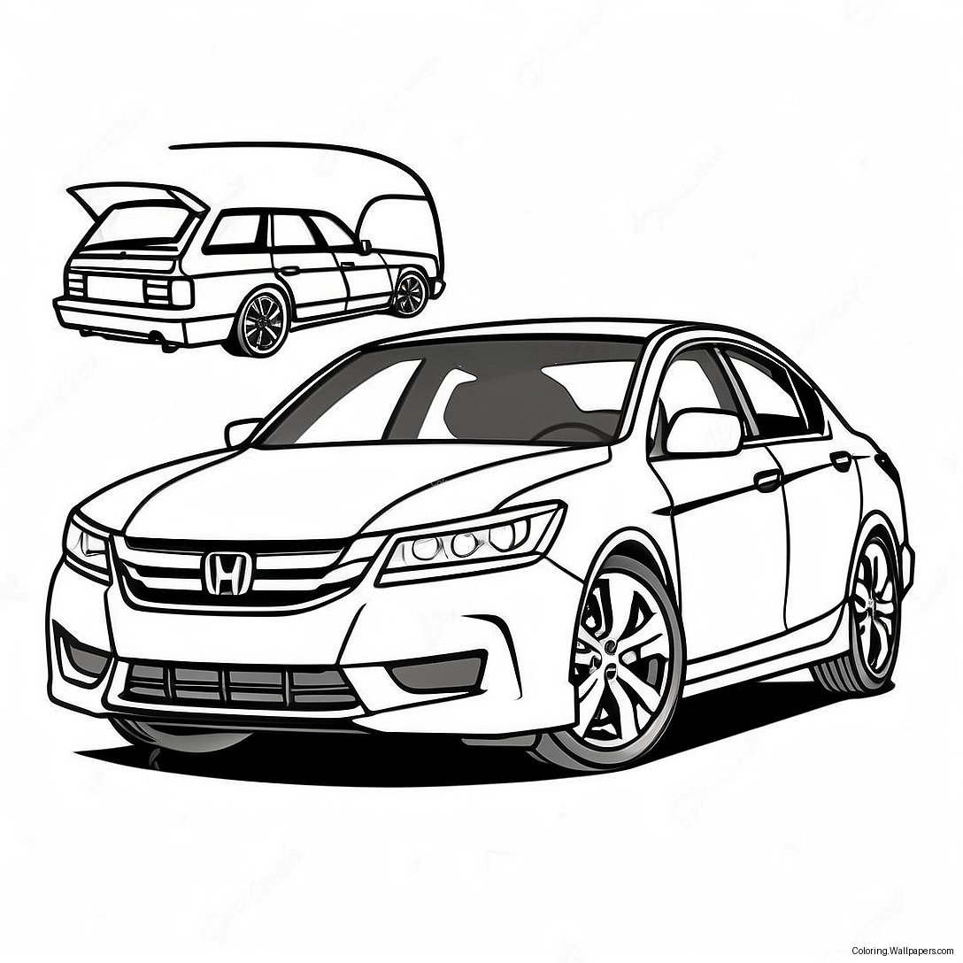 Página Para Colorir Do Design Esportivo Honda Accord 44002